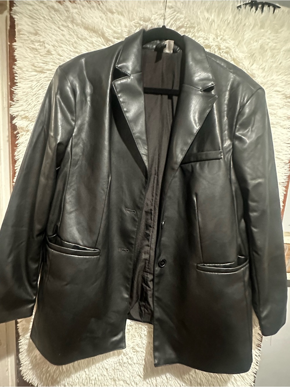 Divided by H&M Black Faux Leather Blazer